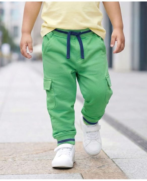 Babyhug Full Length Cotton Looper Knit Lounge Pant - Navy Blue main image 0