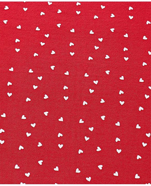 Babyhug Cotton Terry Woven Bath Towel With Heart Print L 76 x B 76 cm - Red
