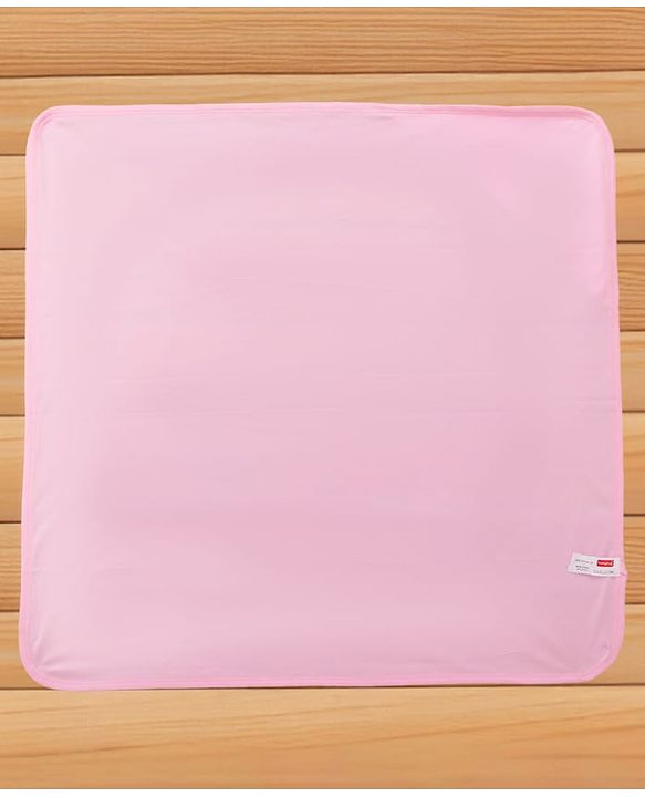 Babyhug Cotton Interlock Knit Hooded Towel with Bear Print L 76.2 x B 76.2 cm - Pink