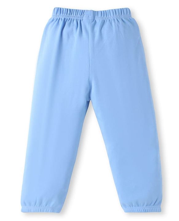 Babyhug Cotton Jersey Knit Full Length Solid Lounge Pants Pack of 3 - Pink Light & Aqua Blue