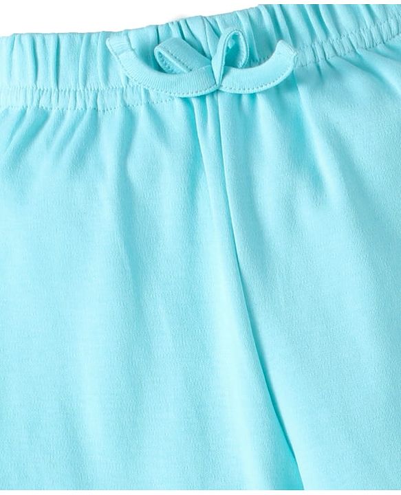 Babyhug Cotton Jersey Knit Full Length Solid Lounge Pants Pack of 3 - Pink Light & Aqua Blue