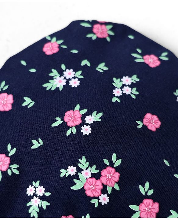Babyhug 100% Cotton Interlock Knit Bonnet Bonnet Caps With Polka Dot & Floral Print Pack Of 2  Pink & Black - Diameter 16
