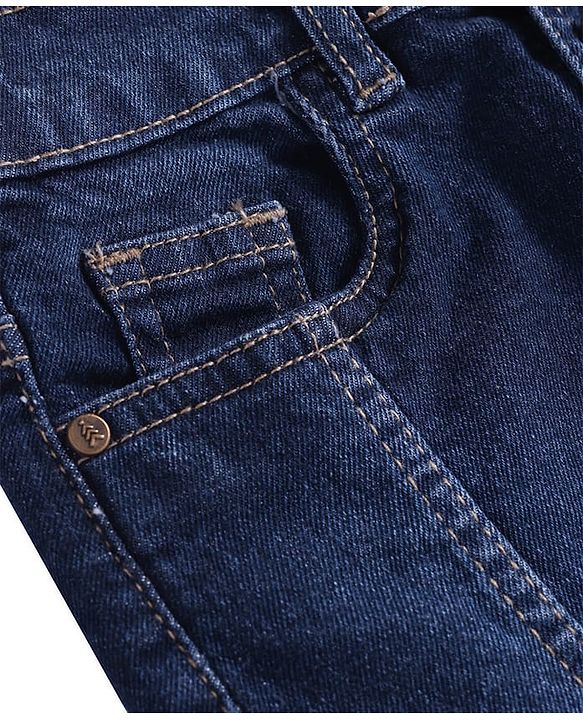Pine Kids Above Knee Length Washed Denim Skorts - Navy Blue