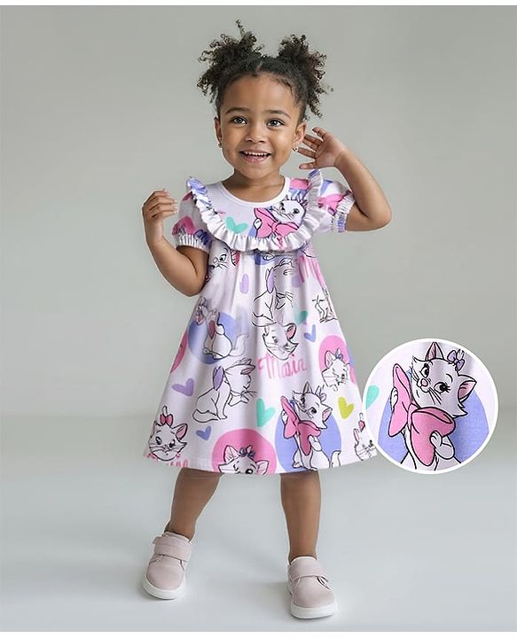 Babyhug 100% Cotton Knit Half Sleeves Butterfly Print Top with Frill Detailing & Leggings Set - Multicolour main image 0