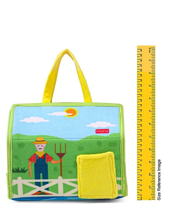 Babyhug Farm House Playset with Carry Handle | 7 Animal Plush Figurines (Duck, Pig, Horse, Hen, Sheep, Rabbit & Cow) | Educational & Montessori Learning Toy for Pretend Play | BIS Certified | Gifting Toy