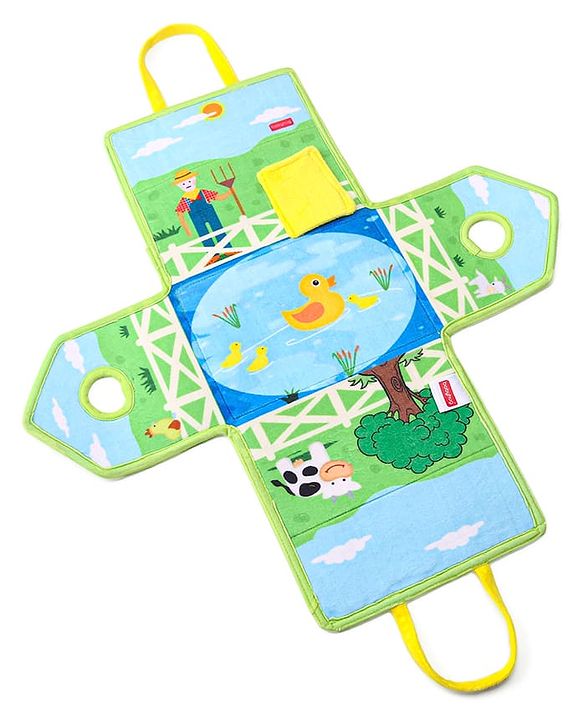 Babyhug Farm House Playset with Carry Handle | 7 Animal Plush Figurines (Duck, Pig, Horse, Hen, Sheep, Rabbit & Cow) | Educational & Montessori Learning Toy for Pretend Play | BIS Certified | Gifting Toy