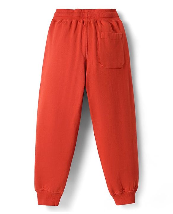 Pine Kids Cotton Knit Full Length Lounge Pant With Text Patch - Green