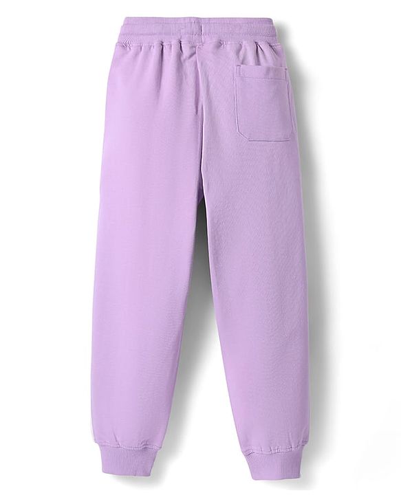 Pine Kids Cotton Knit Full Length Lounge Pant With Text Print - Orange