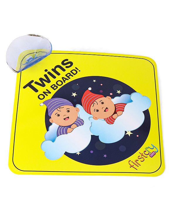 Babyhug Twins On Board Sign - Yellow