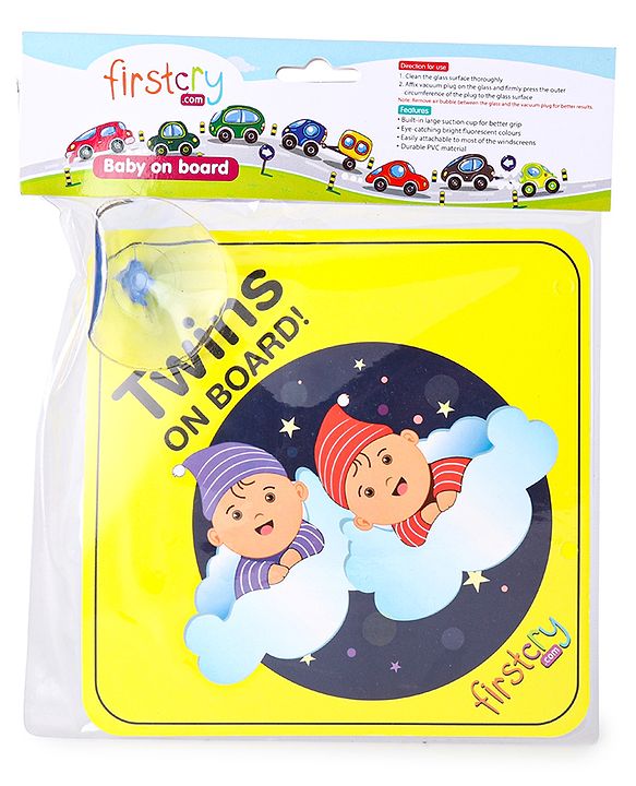 Babyhug Twins On Board Sign - Yellow