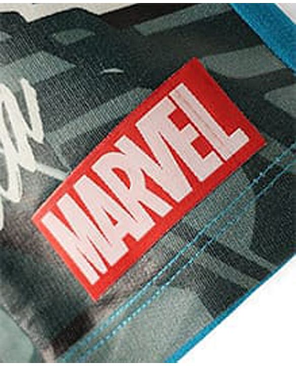 Pine Kids Marvel Terry Knit Half Drop Shoulder Sleeves Oversized T-Shirt with Captain America Puff Graphics - Teal Blue