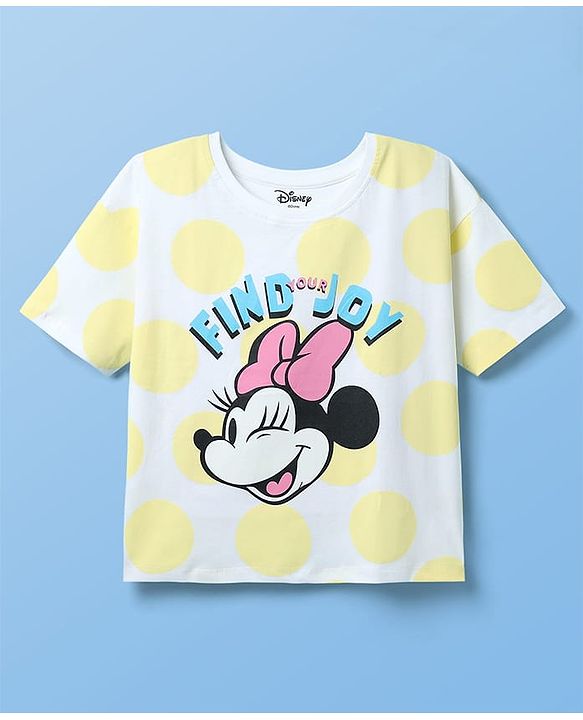 Pine Kids Disney Half Sleeves Oversized Drop Shoulder T-Shirt With Minnie Mouse Family Graphic Pack Of 2 - Pink & Yellow