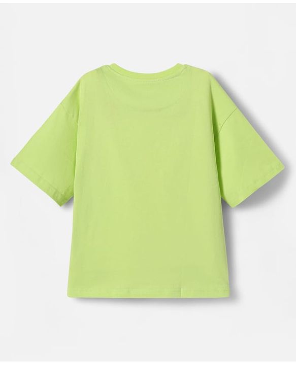 Pine Kids Marvel Single Jersey Knit Half Sleeves Drop Shoulder T-Shirt With Avengers Graphic - Limegreen