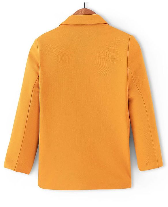 Pine Kids Knit Full Sleeves Solid Color Blazer - Mustard
