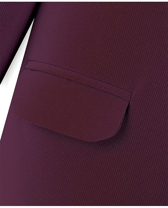 Pine Kids Knit Full Sleeves Solid Color Blazer - Wine