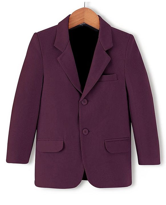 Pine Kids Knit Full Sleeves Solid Color Blazer - Wine