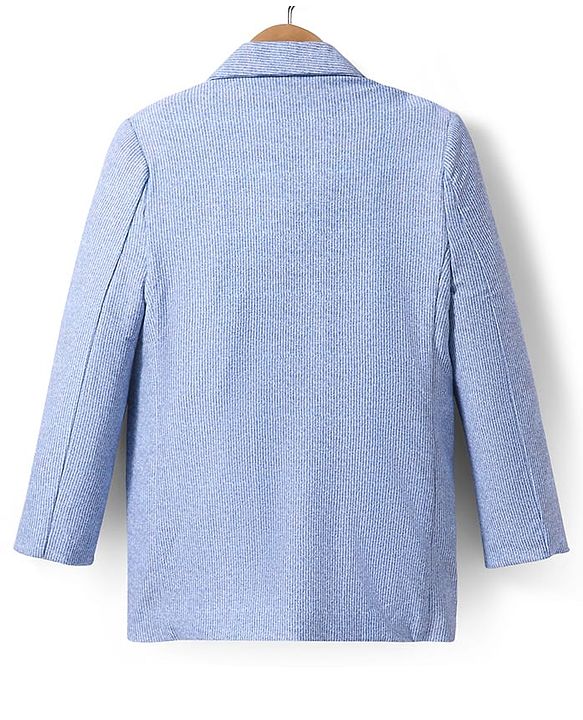Pine Kids Knit Full Sleeves Solid Color Blazer - Light Blue