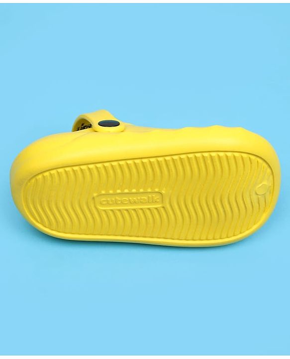 Cute Walk by Babyhug Disney Back Strap Closure Clogs With Mickey Mouse Applique - Yellow