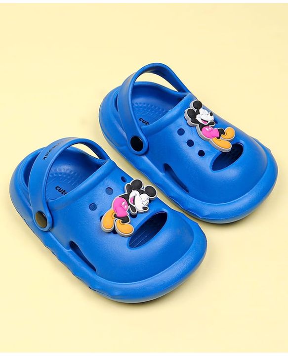 Cute Walk by Babyhug Disney Clogs With Back Strap Closure & Mickey Mouse Applique - Blue
