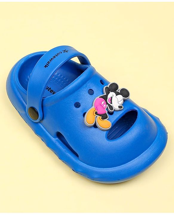 Cute Walk by Babyhug Disney Clogs With Back Strap Closure & Mickey Mouse Applique - Blue