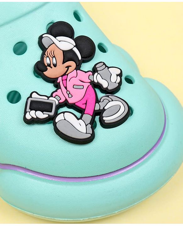 Cute Walk by Babyhug Disney Clogs With Back Strap Closure & Mickey Mouse Applique - Aqua Blue