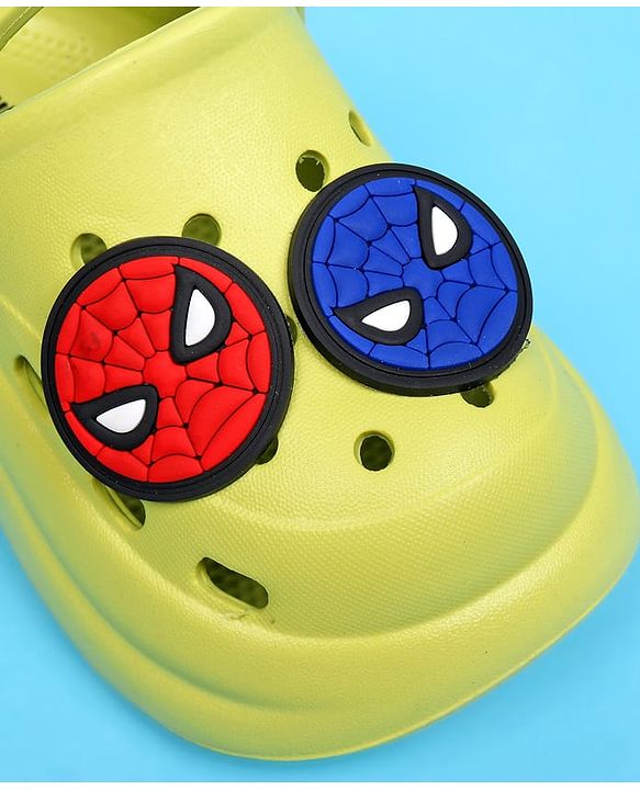 Cute Walk by Babyhug Marvel Back Strap Closure Clogs With Spider-Man Applique - Lime Green