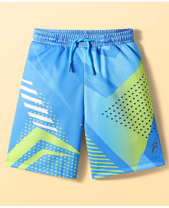 Pine Active Knit Sleeveless Printed Basketball T-Shirt & Shorts Set - Blue