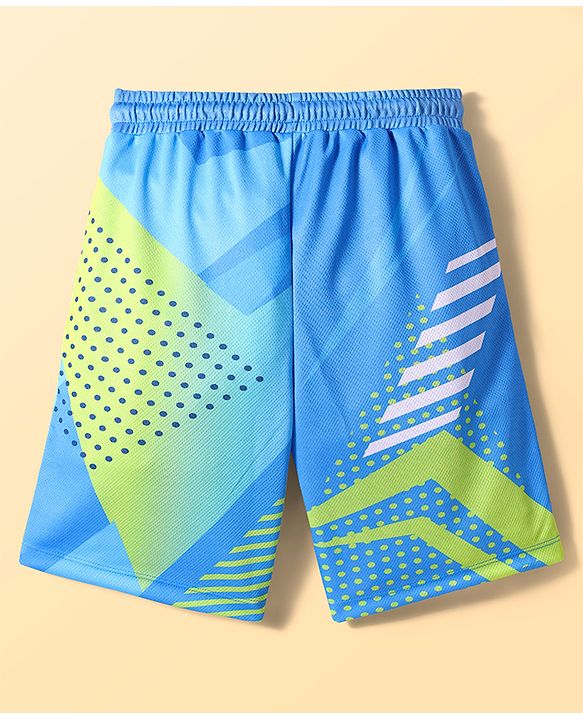 Pine Active Knit Sleeveless Printed Basketball T-Shirt & Shorts Set - Blue