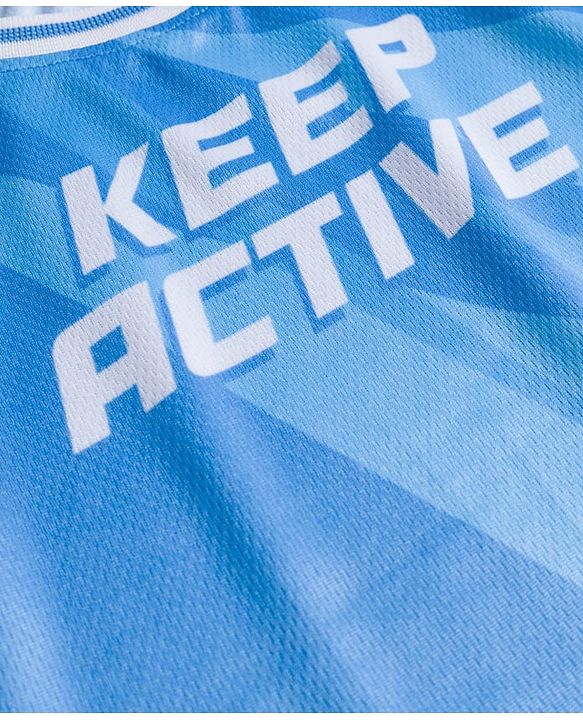 Pine Active Knit Sleeveless Printed Basketball T-Shirt & Shorts Set - Blue