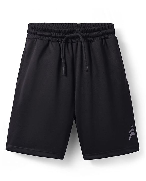 Pine Active Knit Half Sleeves Printed T-Shirt & Shorts - Black