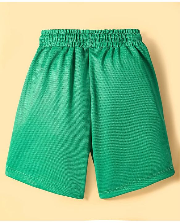 Pine Active Knit Sleeveless Number Printed Basketball T-Shirt & Shorts Set - Green
