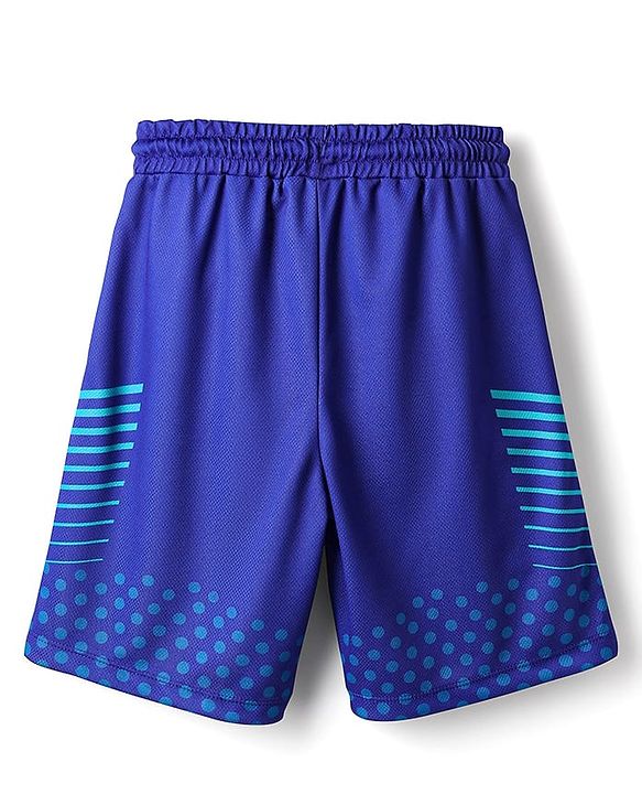Pine Active Half Sleeves T-Shirt With Shorts Set With Football Print - Blue
