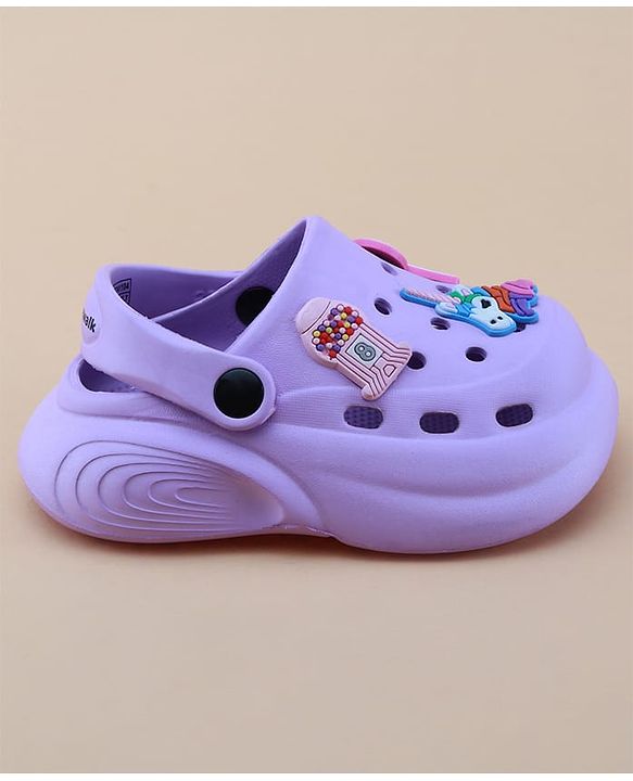 Cute Walk by Babyhug Clogs with Back Strap Closure & Unicorn Applique - Purple