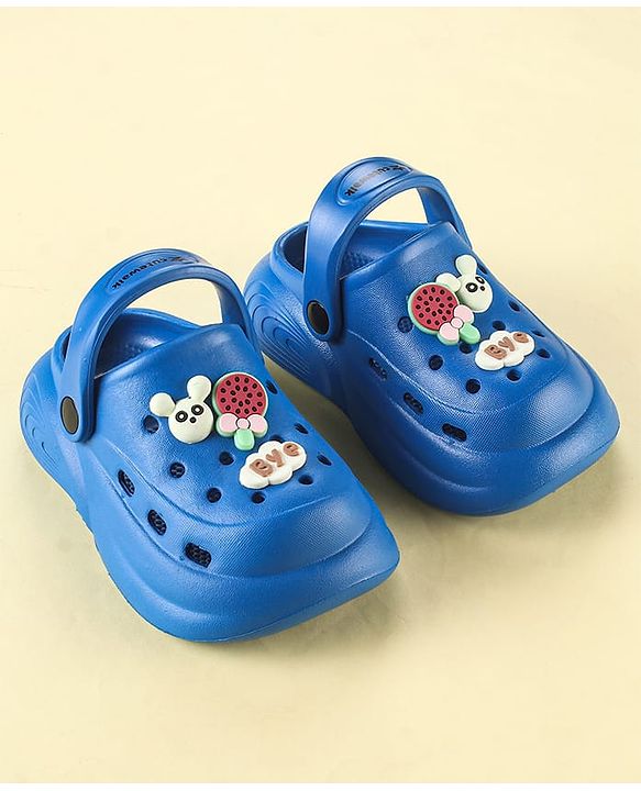 Cute Walk by Babyhug Clogs with Back Strap & Animal Applique - Blue