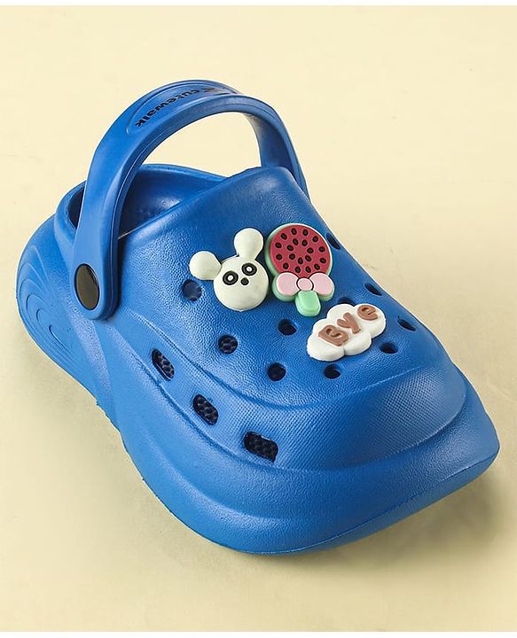 Cute Walk by Babyhug Clogs with Back Strap & Animal Applique - Blue