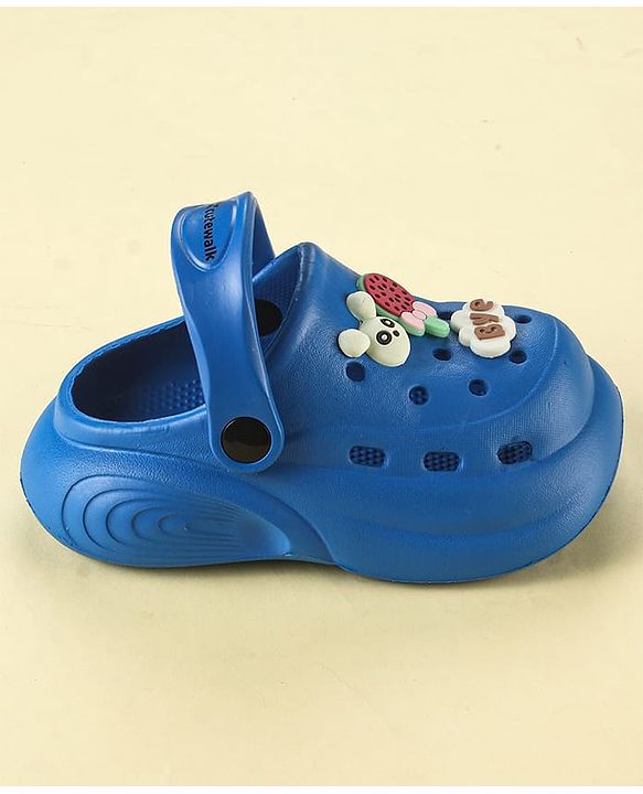 Cute Walk by Babyhug Clogs with Back Strap & Animal Applique - Blue