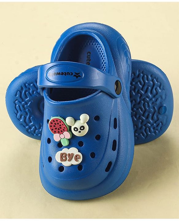 Cute Walk by Babyhug Clogs with Back Strap & Animal Applique - Blue