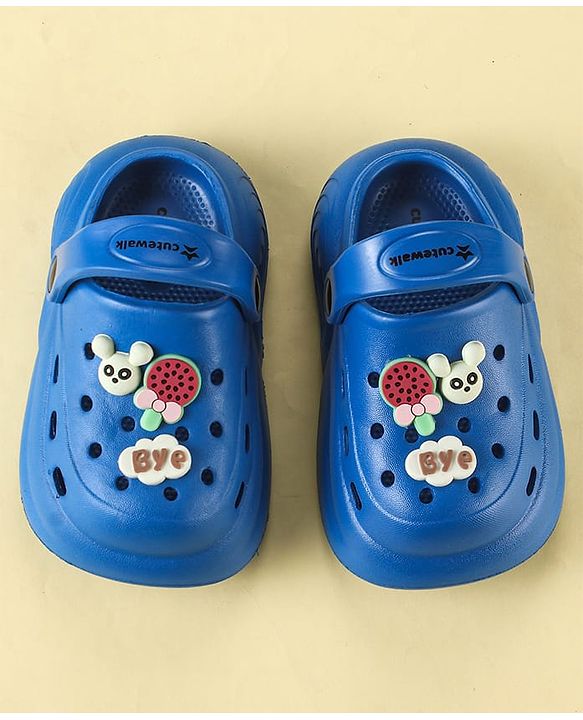 Cute Walk by Babyhug Clogs with Back Strap & Animal Applique - Blue