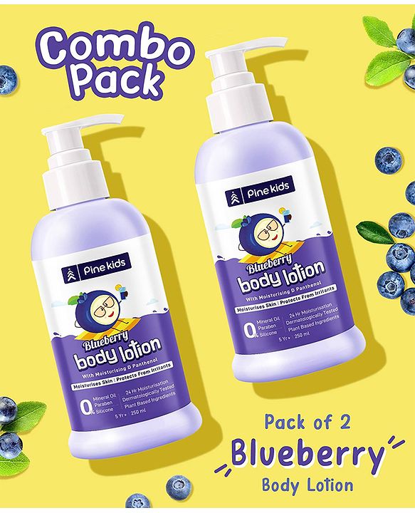 Pine Kids Blueberry Body Lotion Pack of 2 -  250 ml each