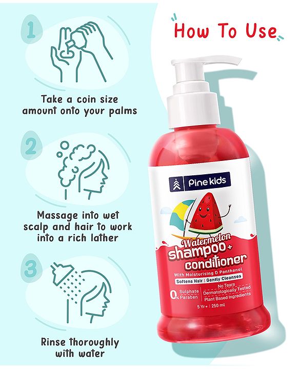 Pine Kids Watermelon Shampoo & Conditioner Pack of 2 -   250 ml each