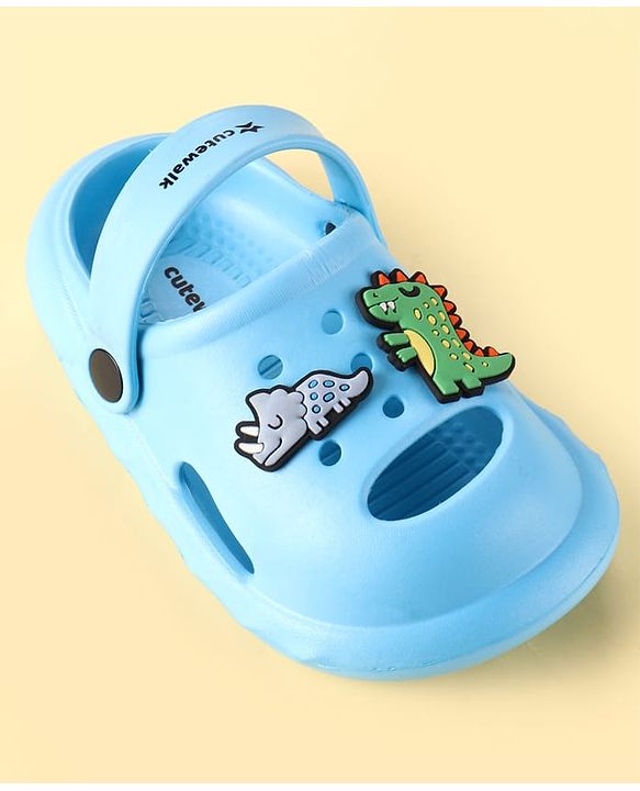 Cute Walk by Babyhug Backstrap Clogs  with Animal Applique - Blue