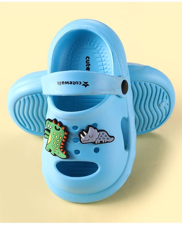 Cute Walk by Babyhug Backstrap Clogs  with Animal Applique - Blue