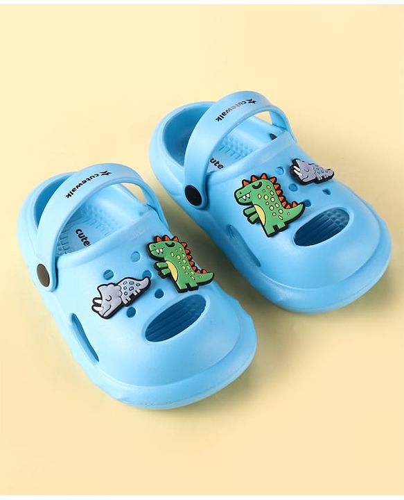 Cute Walk by Babyhug Backstrap Clogs  with Animal Applique - Blue