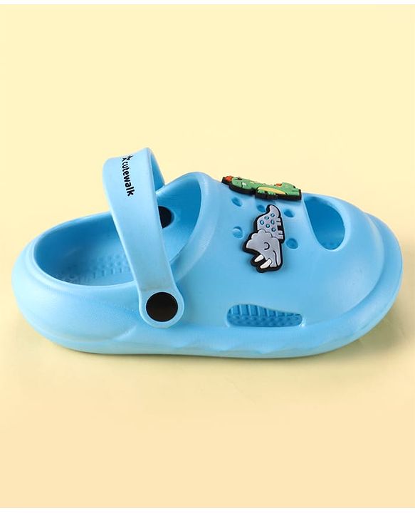 Cute Walk by Babyhug Backstrap Clogs  with Animal Applique - Blue