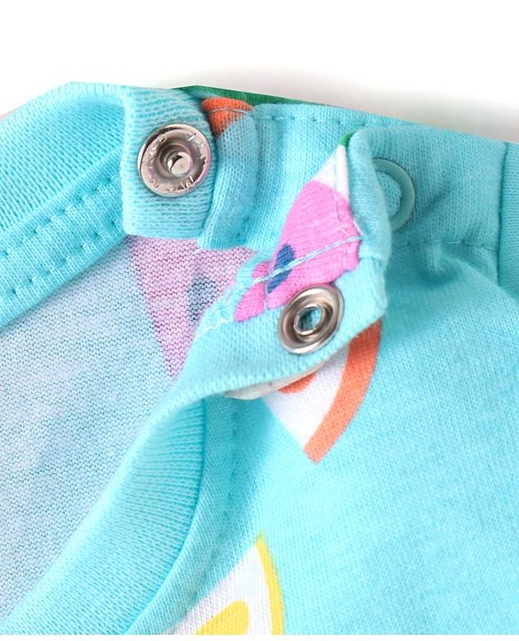 Babyhug Cotton Knit Half Sleeves Night Suit With Fruit Print - Light Blue