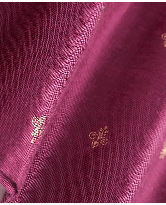 Pine Kids Woven Full Sleeves Kurta Pyjama Set with Floral Foil Print - Purple