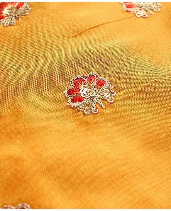 Pine Kids Woven Half Sleeves Choli & Foil Printed Lenhenga with Dupatta & Sequin Embroidery - Red