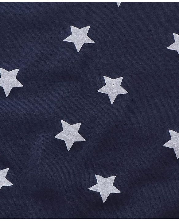 Babyhug Knit Terry Towel with Star Print L 77 x B 74 cm - Navy Blue