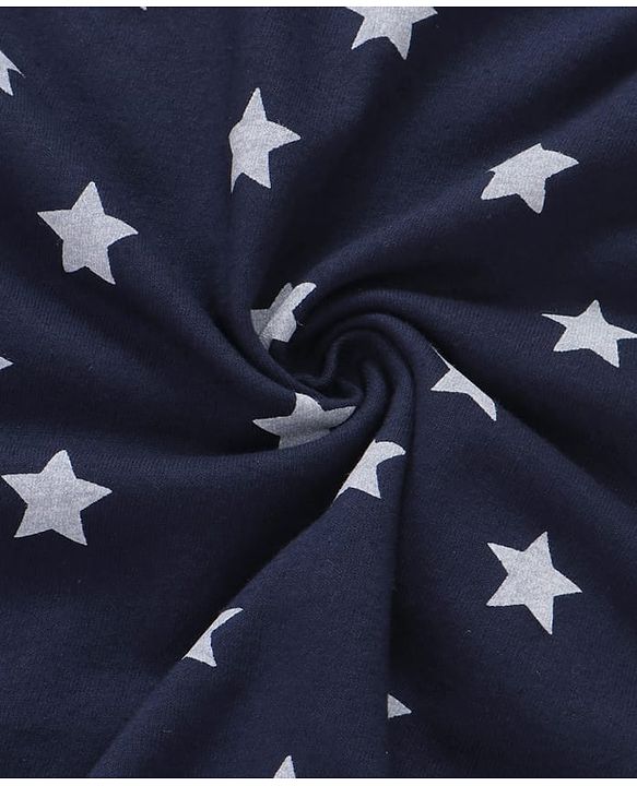 Babyhug Knit Terry Towel with Star Print L 77 x B 74 cm - Navy Blue