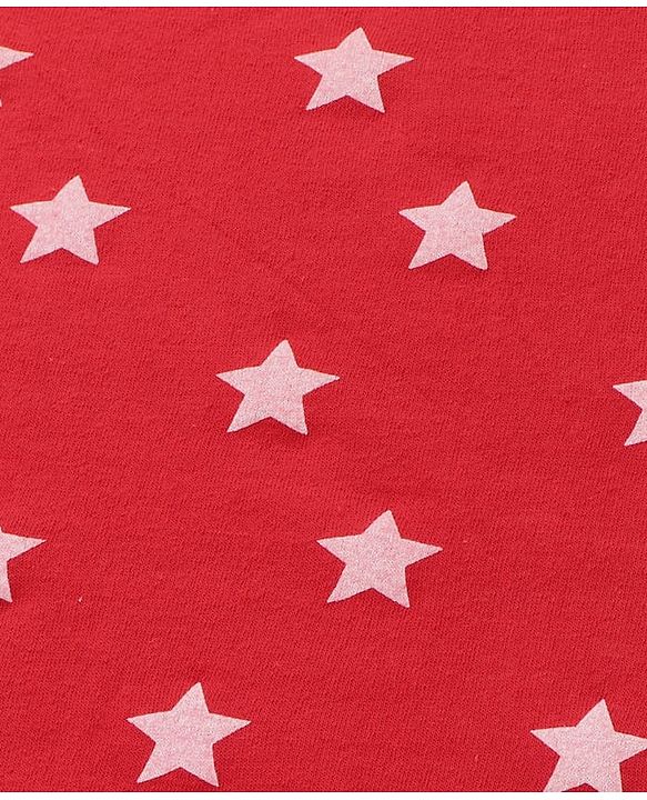 Babyhug Knit 100% Cotton Terry Towel with Star Print L 77 x B 74 cm - Red